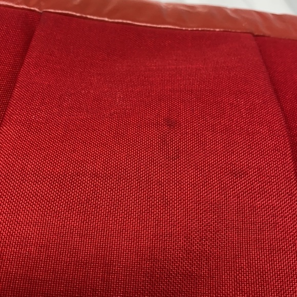 Large Red Vintage Clutch Linen Leather Bag Purse - Picture 6 of 10